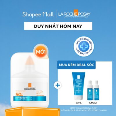 [MỚI] Chống nắng dạng Serum mỏng nhẹ kiềm dầu 16H, cấp ẩm 24H & chống bụi mịn La Roche-Posay Anthelios UVAIR SPF50+ 50ml