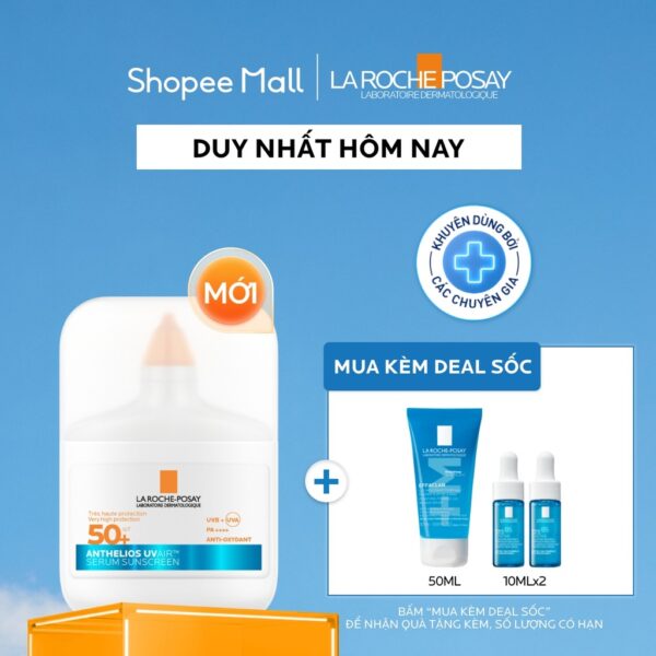 [MỚI] Chống nắng dạng Serum mỏng nhẹ kiềm dầu 16H, cấp ẩm 24H & chống bụi mịn La Roche-Posay Anthelios UVAIR SPF50+ 50ml