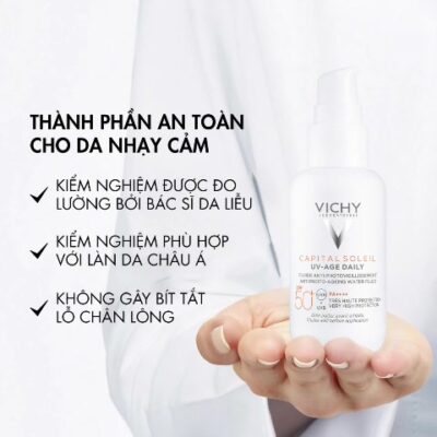 [PHIÊN BẢNMỚI] Gel chống nắng bảo vệ da khỏi tia UV, ô nhiễm, giảm thâm nám, đốm nâu, nếp nhăn Vichy UV Age 40ml